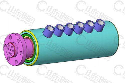 Y5X10M型六通路通氣旋轉接頭三維立體圖